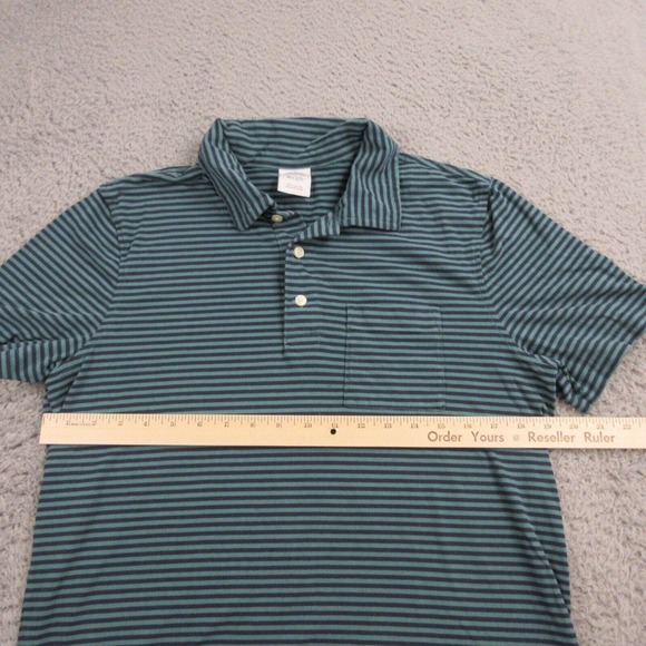 Brooks Brothers‎ Mens Polo Shirt size M Striped Short Sleeve Cotton Logo Golf - Picture 7 of 8